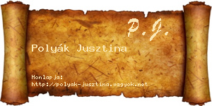 Polyák Jusztina névjegykártya